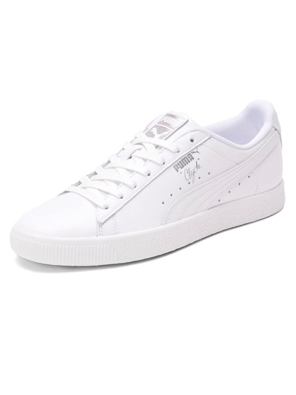PUMA Clyde Core Leather Foil All White Men’s Sz 12
